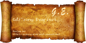 Gózony Evariszt névjegykártya
